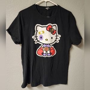 Rare 2014 Tokidoki X Hello Kitty black boxer /boxing shirt L